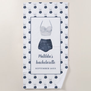 水彩ビキニ ウェディング バチェロレッテ 記念品 ビーチタオル