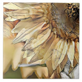 水彩ビッグイエローサンフラワーコレクシエレガントョン タイル (正面)