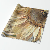 水彩ビッグイエローサンフラワーコレクシエレガントョン ラッピングペーパー (アンロールド)