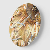 水彩ビッグイエローサンフラワーコレクシエレガントョン ラージ壁時計 (傾斜)