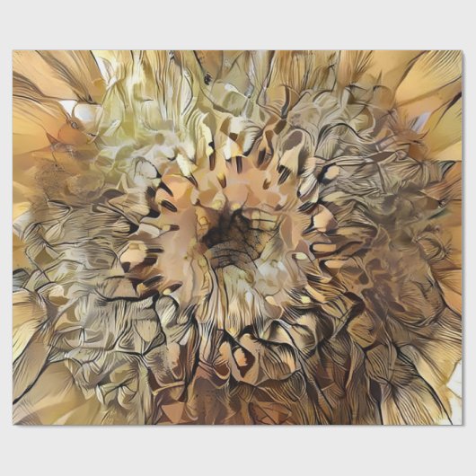 水彩ビッグサンサンヒマワールコレクシエレガントョン ラッピングペーパー (フラット)