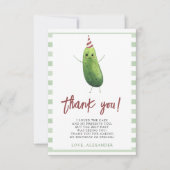 水彩ビッグディル最初の誕生日パーティー サンキューカード (正面)