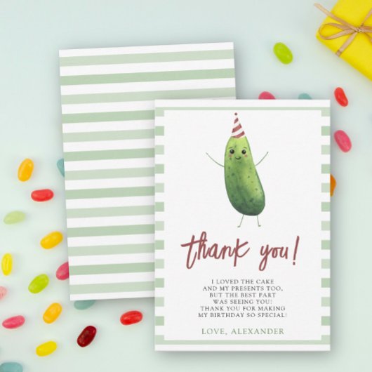 水彩ビッグディル最初の誕生日パーティー サンキューカード