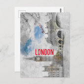 水彩ビッグベンロンドンキングダム統一されたはがき ポストカード (正面/裏面)