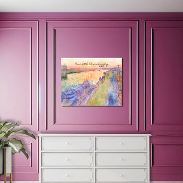 水彩ビューオブリバー通りサバンナGA メタルプリント