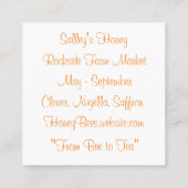 水彩ビーとフラワーハニービジネスカード スクエア名刺 (裏面)