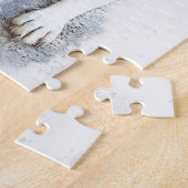 水彩ビーグル犬抽象芸術 ジグソーパズル (側面)