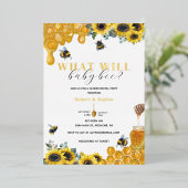 水彩ビージェンダーリビール金ゴールド 箔招待状 (立ち正面)