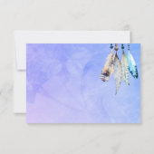 水彩ビーズと羽根の結婚式出欠確認カード 出欠カード (裏面)