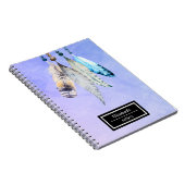 水彩ビーズ'n青紫色の羽毛 ノートブック (右側)