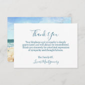 水彩ビーチありがとう悔やみや弔慰 ノートカード (正面/裏面)