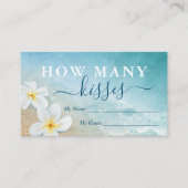 水彩ビーチいくつキスブライダルゲーム エンクロージャーカード (正面)