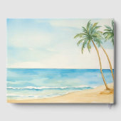 水彩ビーチとパームツリーエレガントな結婚式 ゲストブック (裏面)