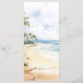 水彩ビーチとパームツリーエレガントな結婚式 メニュー (裏面)