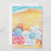 水彩ビーチの誕生日パーティー招待状 招待状 (裏面)