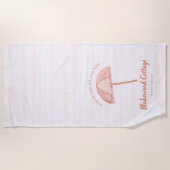 水彩ビーチアンブレラトロピカル ビーチタオル (正面)