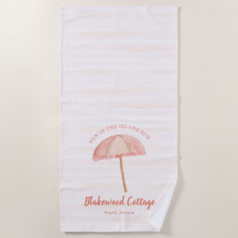 水彩ビーチアンブレラトロピカル ビーチタオル