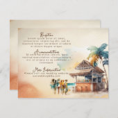 水彩ビーチウェディングエンクロージャー エンクロージャーカード (正面/裏面)