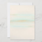 水彩ビーチウェディング ピンク ブルー 招待状 (裏面)