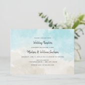 水彩ビーチウェディング レセプションのみ 招待状 (スタンド正面)