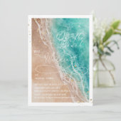 水彩ビーチオンザビーチシンプル 招待状 (スタンド正面)