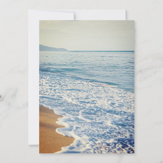 水彩ビーチオンザビーチ結婚式招待状 招待状 (裏面)