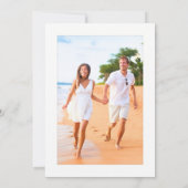 水彩ビーチオンビーチシンプルフォト結婚ズ 招待状 (裏面)