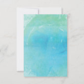 水彩ビーチオーシャンウェディングテーブルナンバーカード 招待状 (裏面)