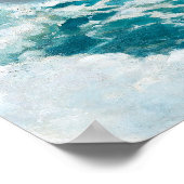 水彩ビーチオーシャンウェーブ結婚式座席表 ポスター (角)