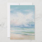 水彩ビーチオーシャンコーストウェディング 招待状 (裏面)