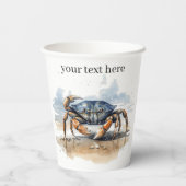 水彩ビーチカニカスタム 紙コップ (裏面)