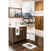 水彩ビーチカニ、カスタム バスマット