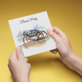 水彩ビーチカニ、カスタム 招待状