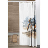 水彩ビーチカニ シャワーカーテン