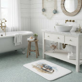 水彩ビーチカニ バスマット