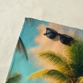 水彩ビーチカフェトロピカル ビーチタオル (インサイチュ)