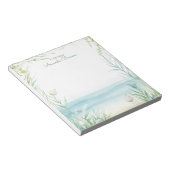 水彩ビーチグリーン熱帯離れ自然 ノートパッド (アングル)