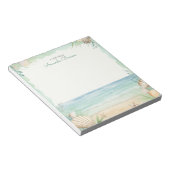 水彩ビーチグリーン熱帯離れ自然 ノートパッド (アングル)