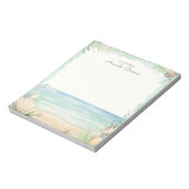 水彩ビーチグリーン熱帯離れ自然 ノートパッド (回転)