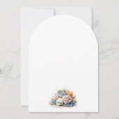 水彩ビーチコースタルアーチ結婚式招待状 招待状 (裏面)