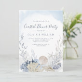 水彩ビーチコースタルディナーパーティー 招待状 (スタンド正面)