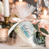 水彩ビーチサマーウェディング感謝 フェイバータグ