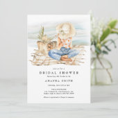 水彩ビーチサマートロピカルブライダルシャワー 招待状 (スタンド正面)