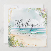 水彩ビーチサマー結婚ズ サンキューカード (正面)