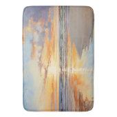 水彩ビーチサンセット海 バスマット (正面縦)