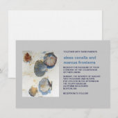 水彩ビーチシェル ウェディング招待状 招待状 (正面/裏面)