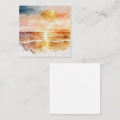 水彩ビーチシリーズデザイン1 エンクロージャーカード (正面/裏面)