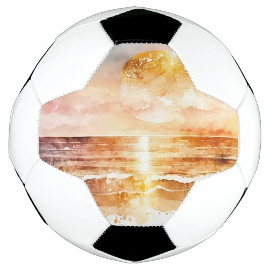 水彩ビーチシリーズデザイン1 サッカーボール (正面)