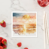 水彩ビーチシリーズデザイン1 スタンダードカクテルナプキン (インサイチュ)