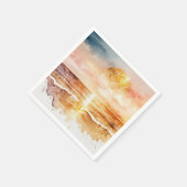 水彩ビーチシリーズデザイン1 スタンダードカクテルナプキン (角)